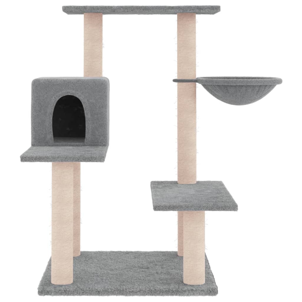 Muebles de gato de Vidaxl con postes de rascado de sisal 82.5 cm de gris claro