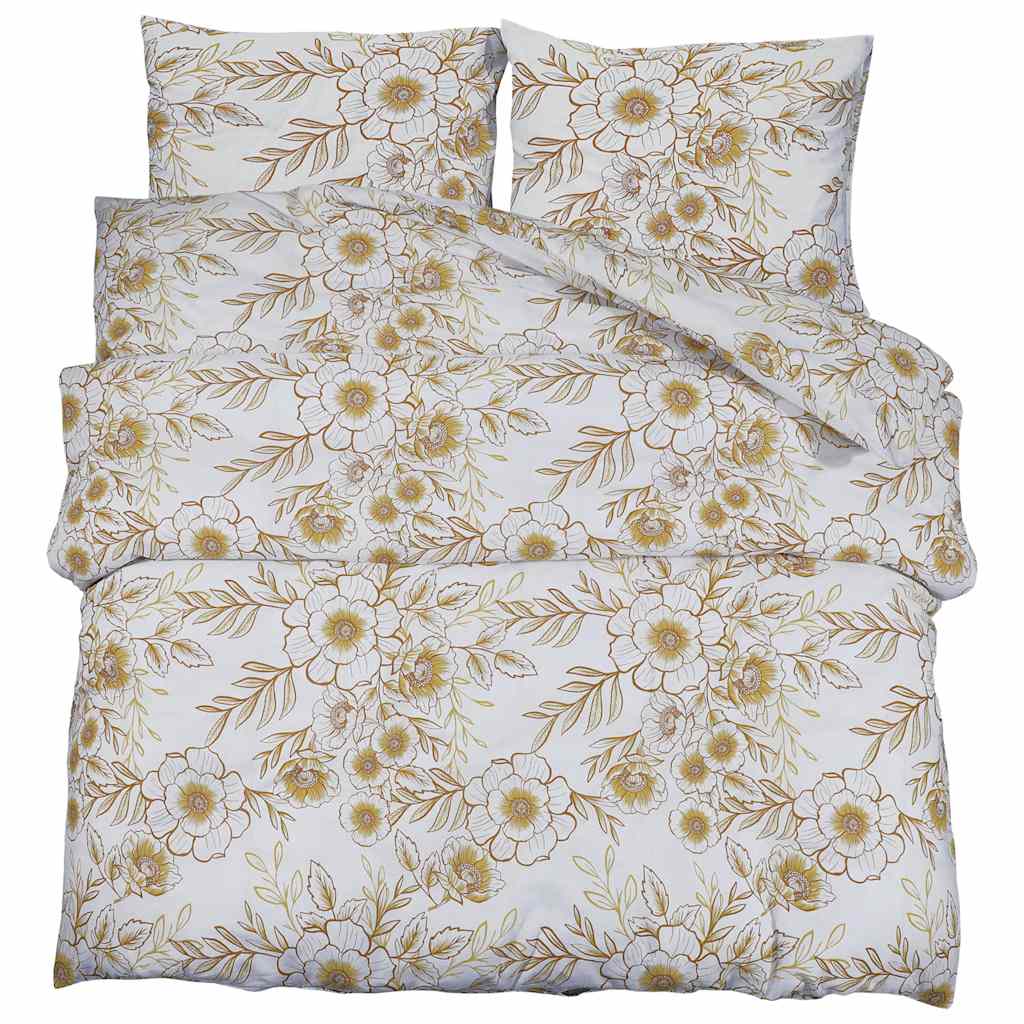 Vidaxx parure housse de couette 140x200 cm coton blanc et marron