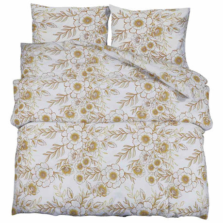 Vidaxx parure housse de couette 140x200 cm coton blanc et marron
