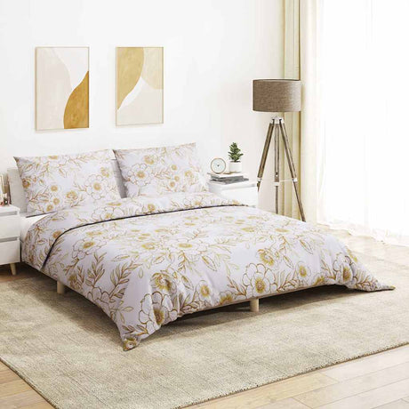 Ensemble de découverte de couette Vidaxl 140x200 cm Coton blanc et marron