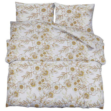 Vidaxl Duvet Crossing Set 200x200 cm Coton blanc et marron