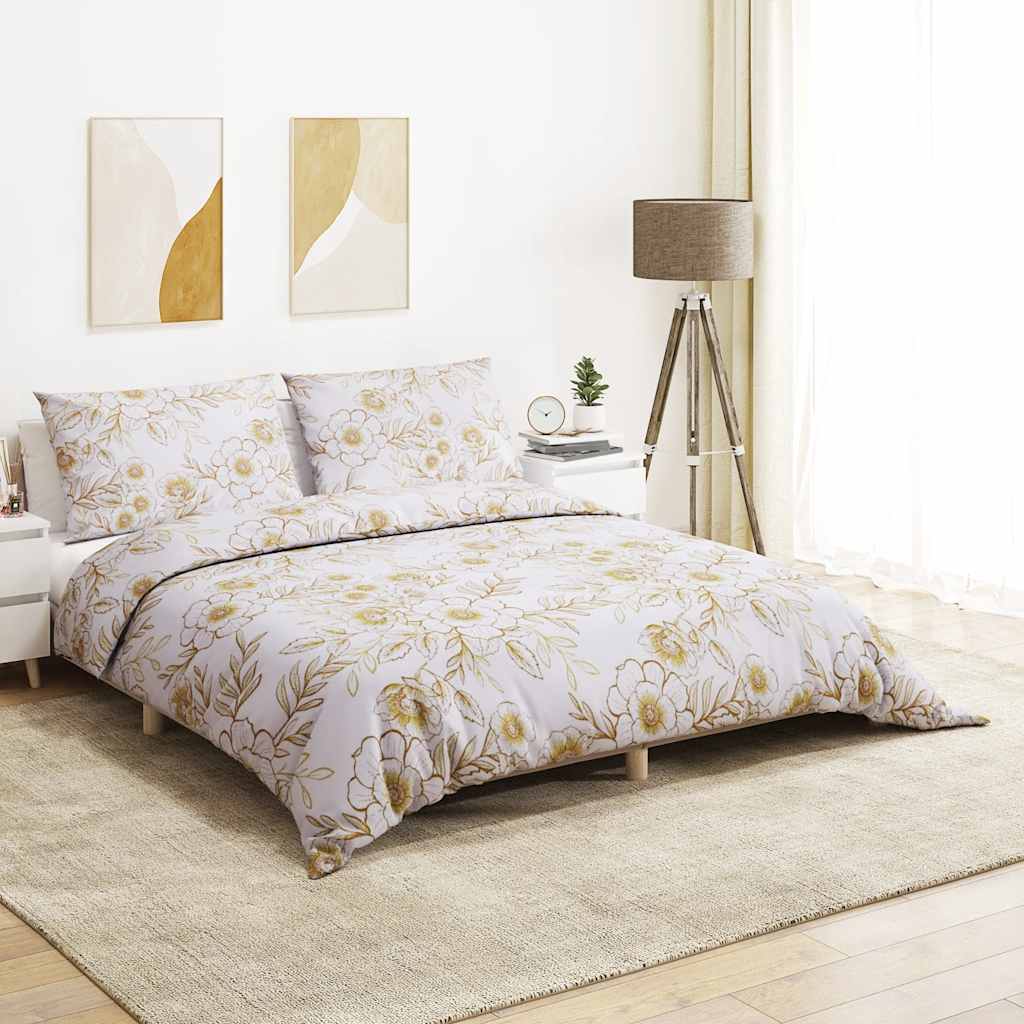 Ensemble de découverte de couette Vidaxl 220x240 cm Coton blanc et marron