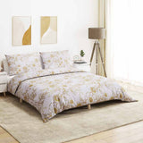 Ensemble de découverte de couette Vidaxl 220x240 cm Coton blanc et marron
