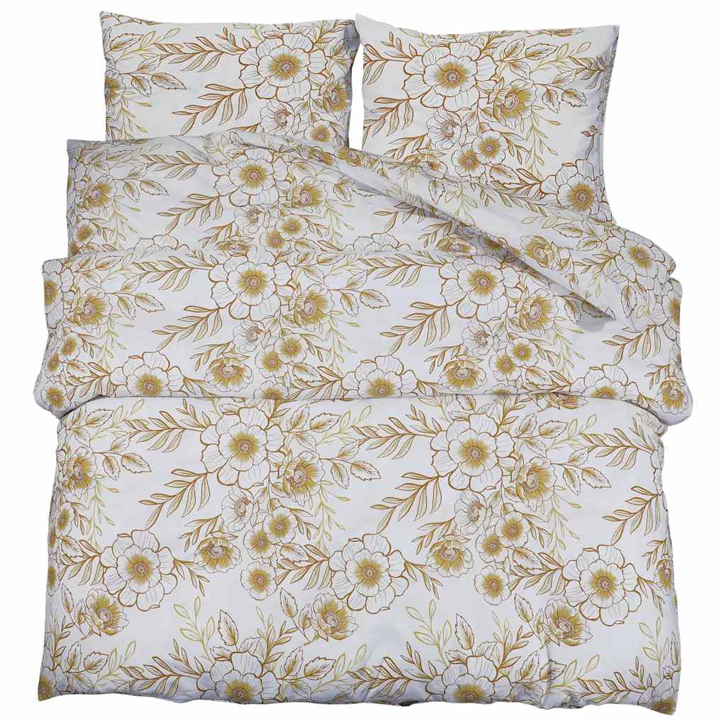 Vidaxl Duvet Crossing Set 200x200 cm Coton blanc et marron