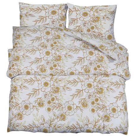 Vidaxl Duvet Crossing Set 200x200 cm Coton blanc et marron