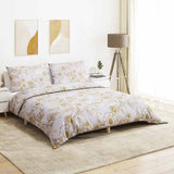 Vidaxl Duvet Crossing Set 200x200 cm Coton blanc et marron