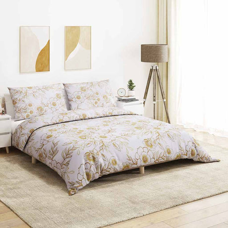 Vidaxl Duvet Crossing Set 200x200 cm Coton blanc et marron