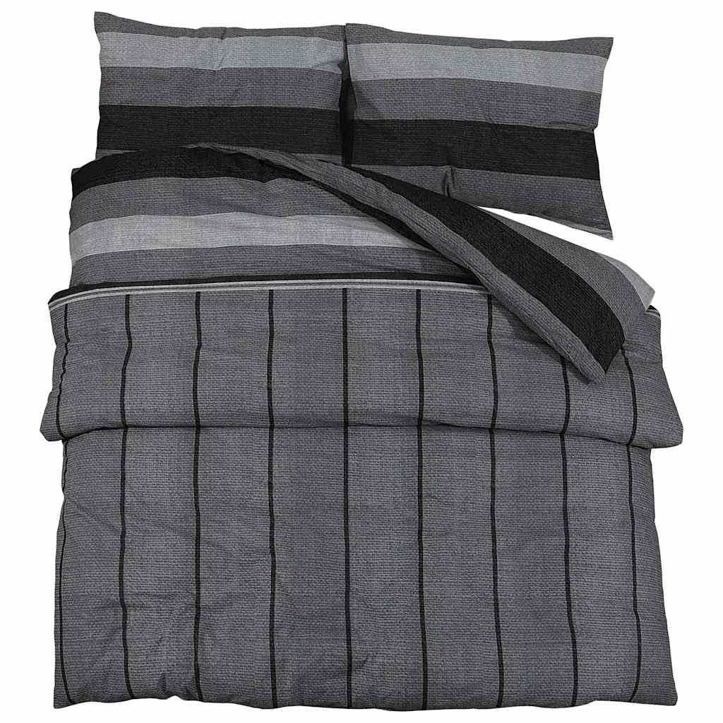 Ensemble de couvercle de couette Vidaxl 260x240 cm Coton gris foncé