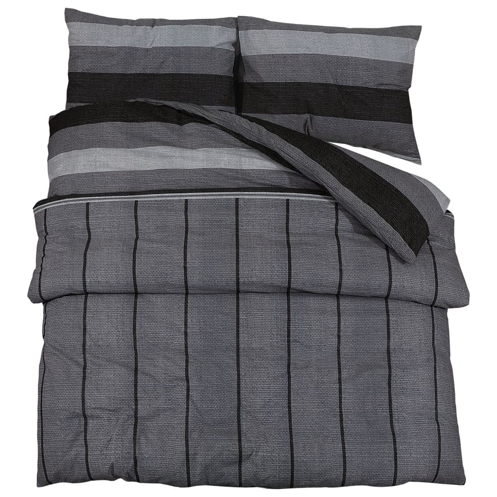 Vidaxl Duvet overray set 135x200 cm cotton dark gray