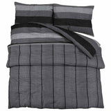 Ensemble de découverte de couette Vidaxl 225x220 cm coton gris foncé