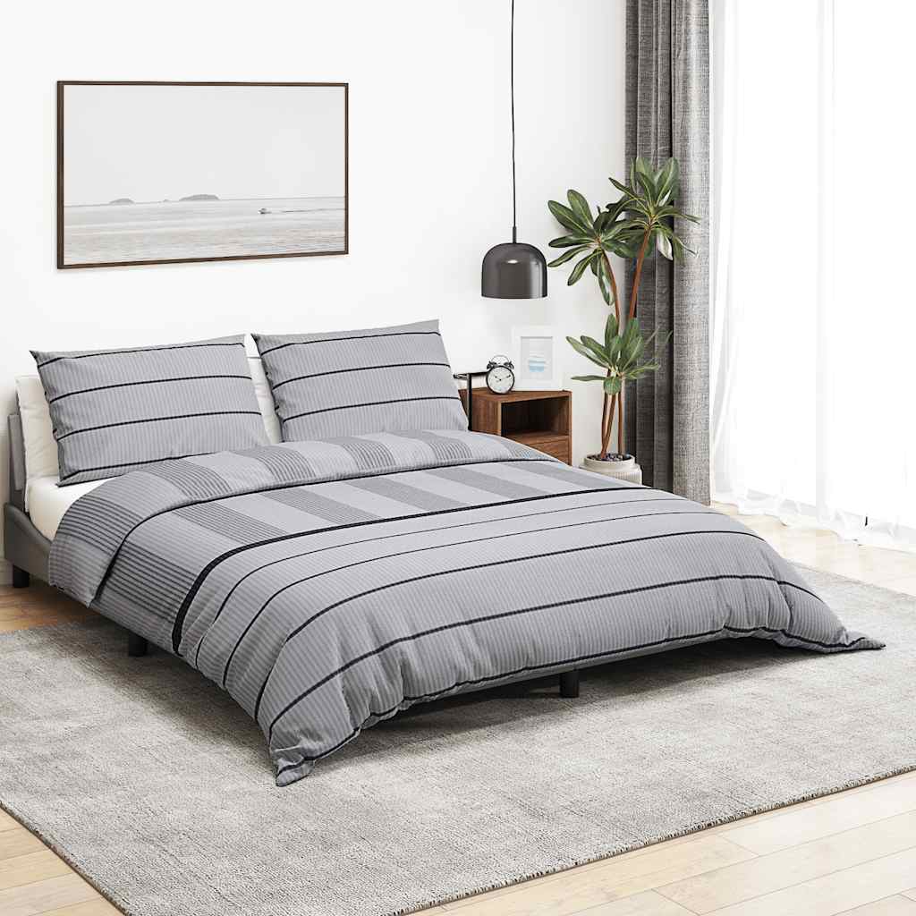 Vidaxl Duvet Crossing Set 200x200 cm Coton Grey