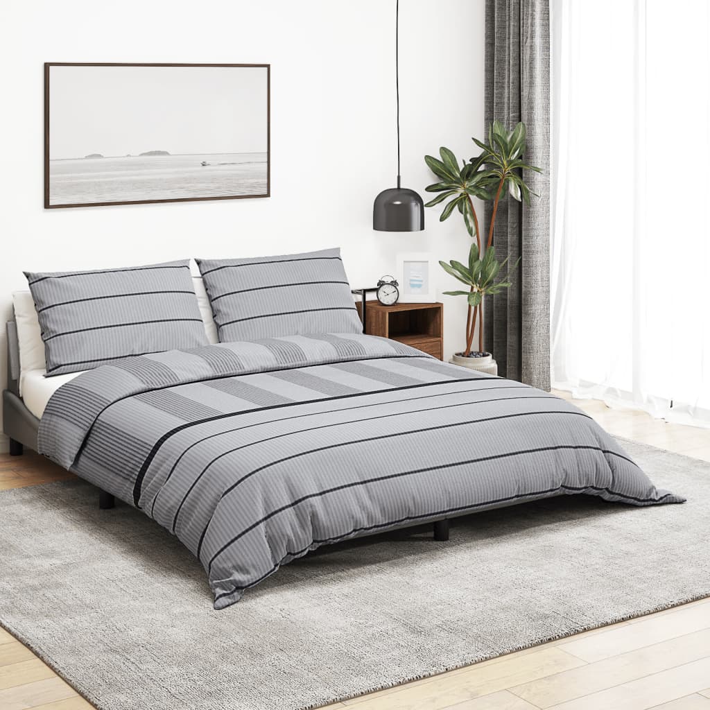 Vidaxl Duvet Crossing Set 240x220 cm bomuldgrå