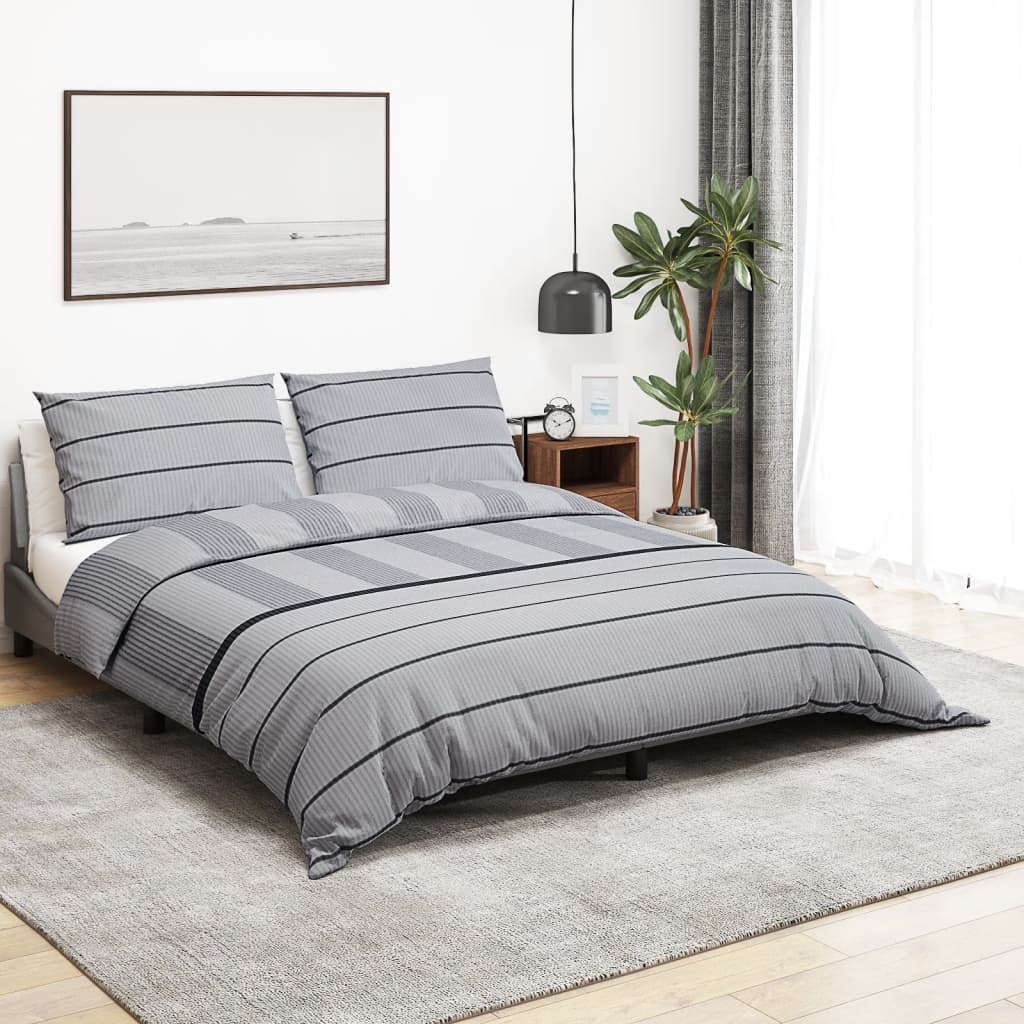 Vidaxl Duvet Zestaw Overray 140x200 cm bawełniany szary