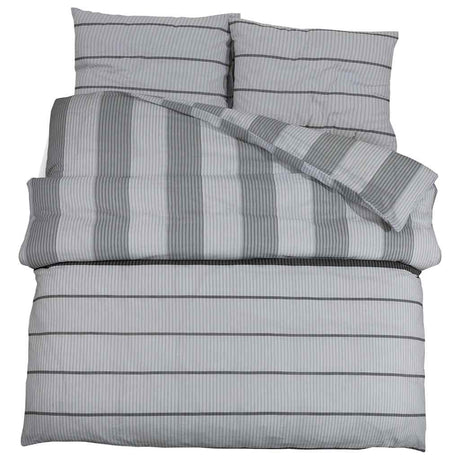 Ensemble de croisement de couette Vidaxl 225x220 cm Gray en coton
