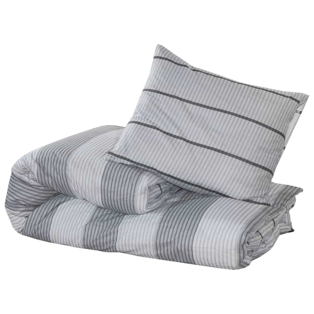 Vidaxl Duvet Superay Set 260x220 cm di cotone grigio