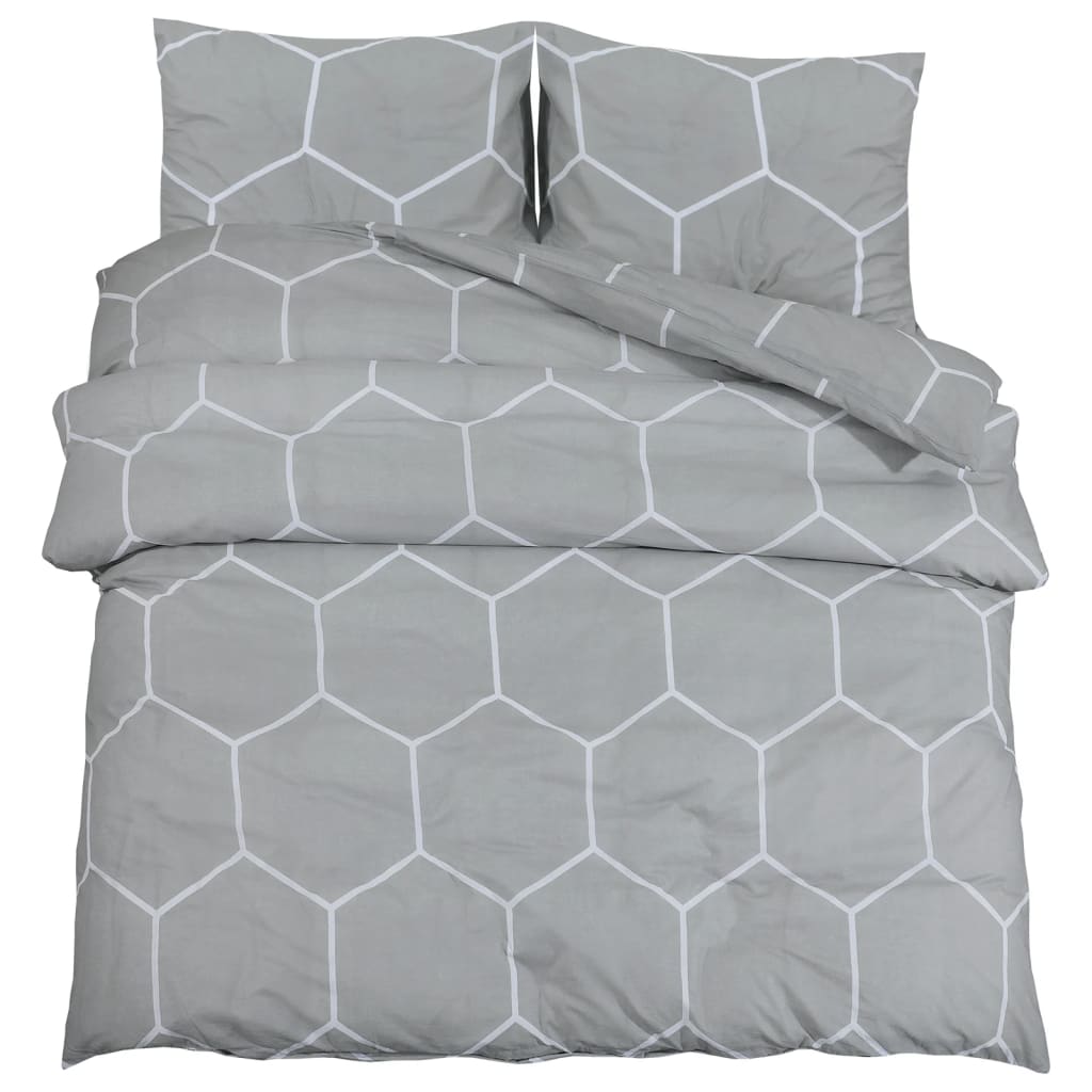 Vidaxl Set di attraversamento del piumone 240x220 cm di cotone grigio