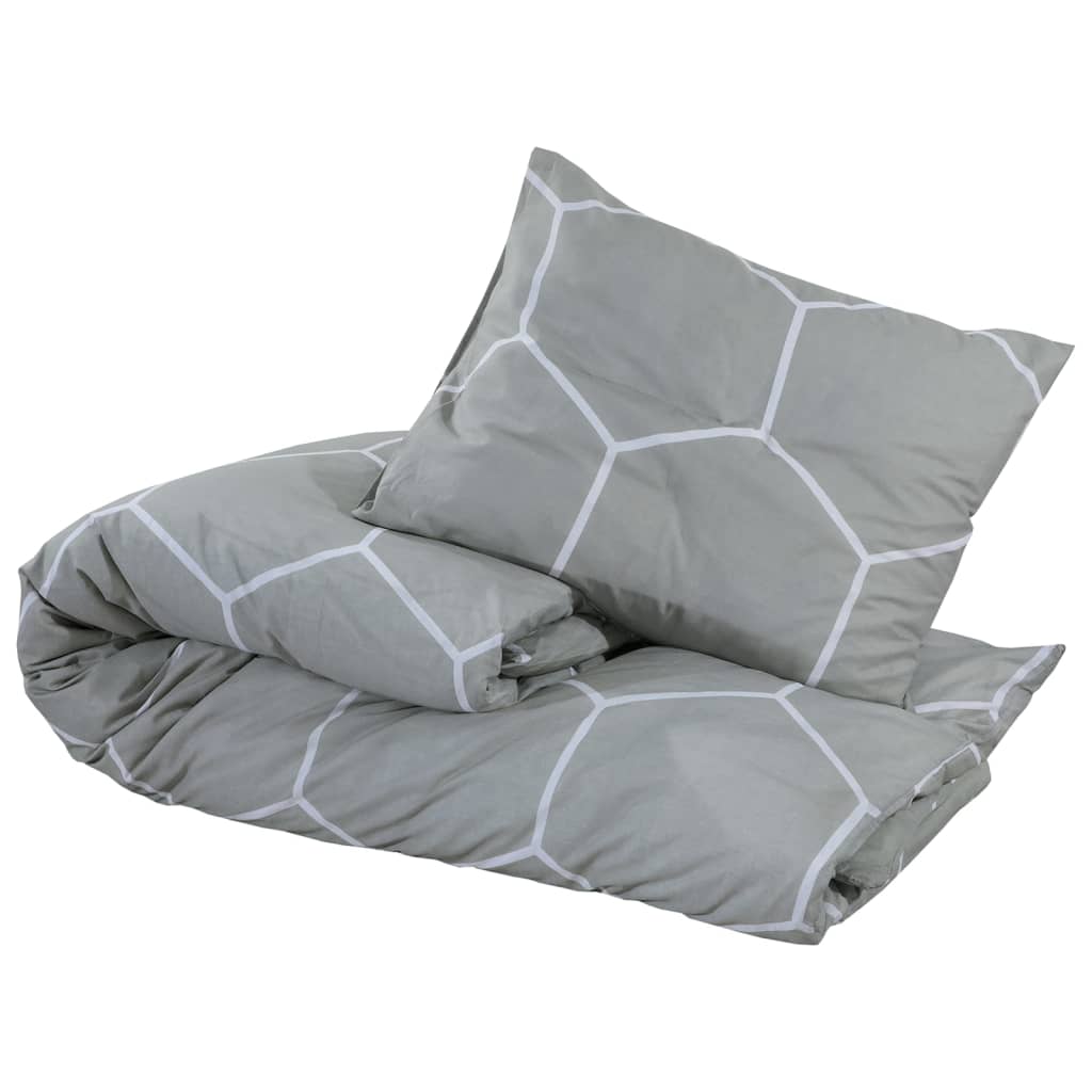 Vidaxl Set di attraversamento del piumone 240x220 cm di cotone grigio