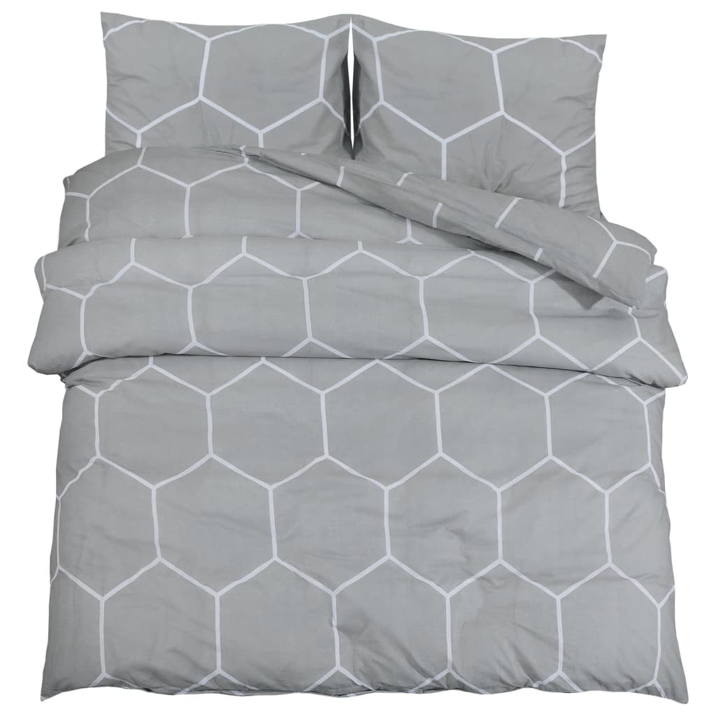 Vidaxl Duvet Sumpay Set 260x240 cm di cotone grigio