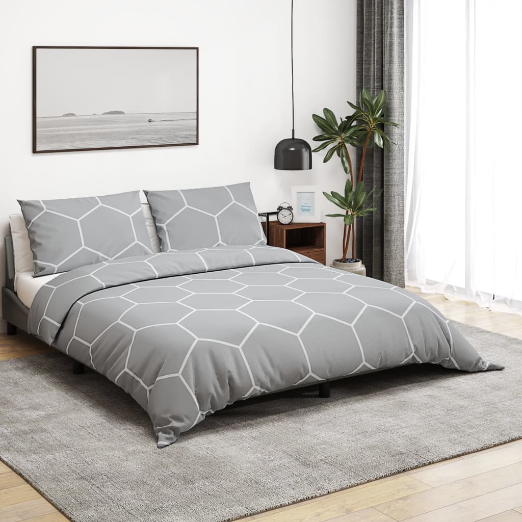 Vidaxl Duvet Sumpay Set 260x240 cm di cotone grigio