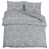 Ensemble de croisement de couette Vidaxl 225x220 cm Gray en coton
