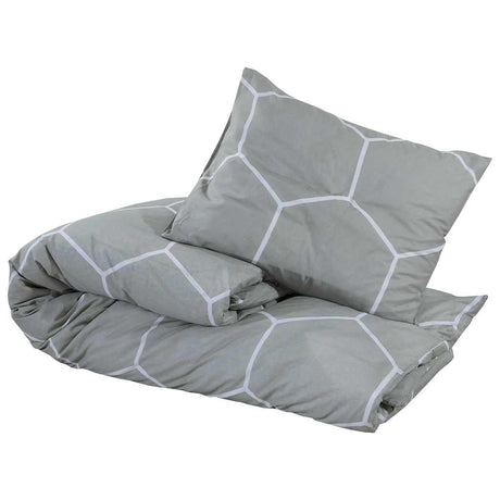 Ensemble de croisement de couette Vidaxl 225x220 cm Gray en coton