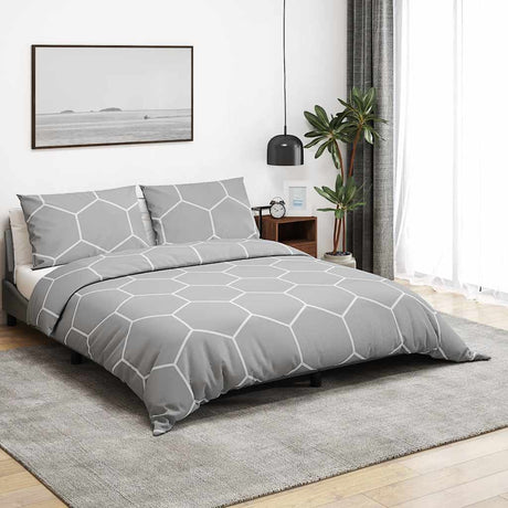 Ensemble de croisement de couette Vidaxl 225x220 cm Gray en coton