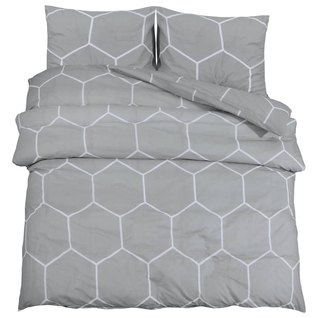 Vidaxl Duvet Superay Set 260x220 cm di cotone grigio