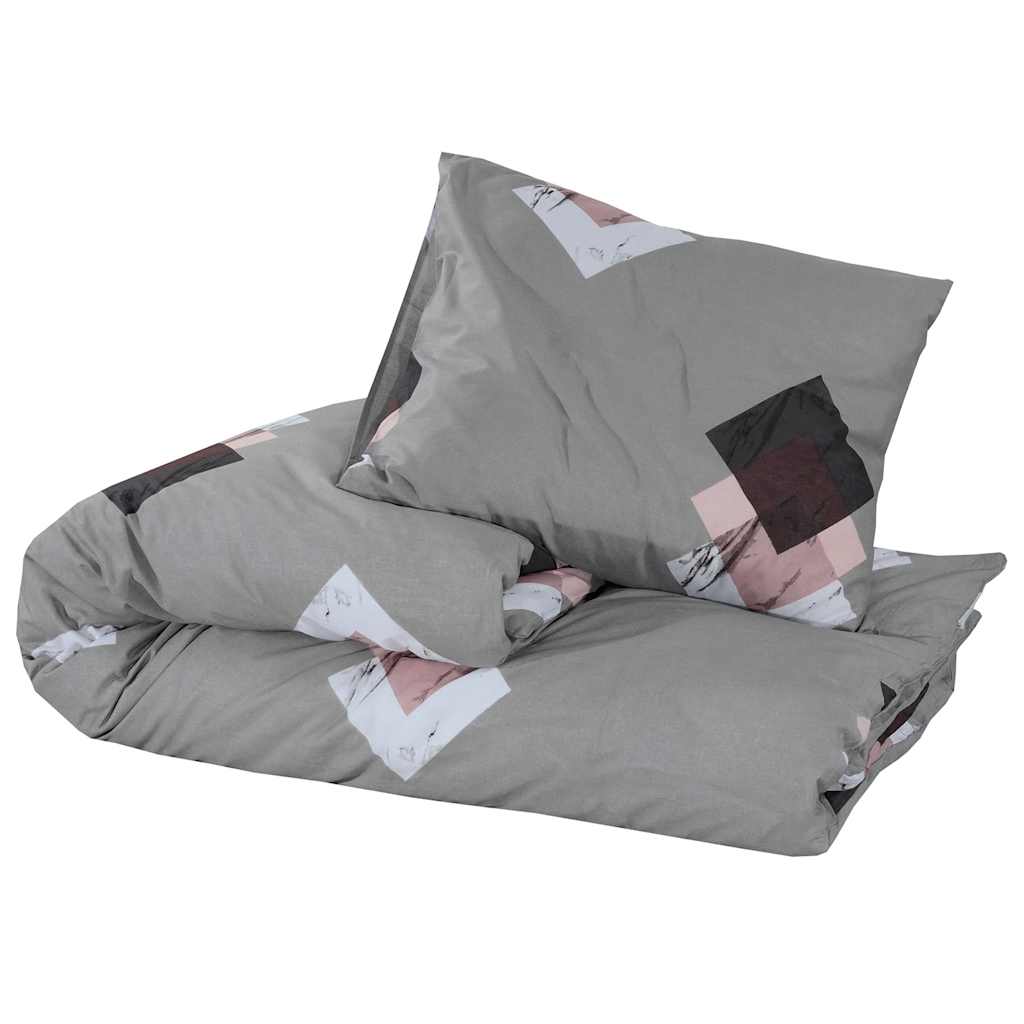 Ensemble de découverte de couette Vidaxl 140x200 cm Gray en coton