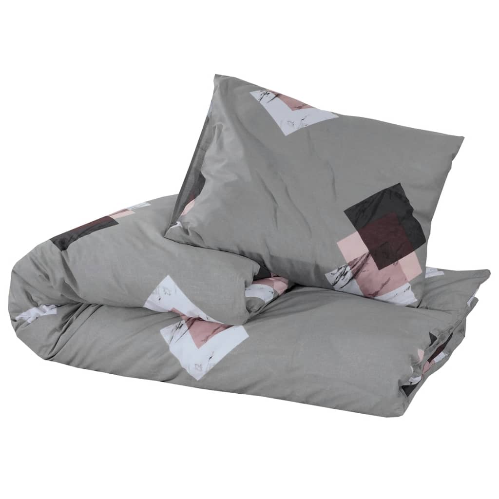 Vidaxl Duvet Crossing Set set 200x200 cm di cotone grigio