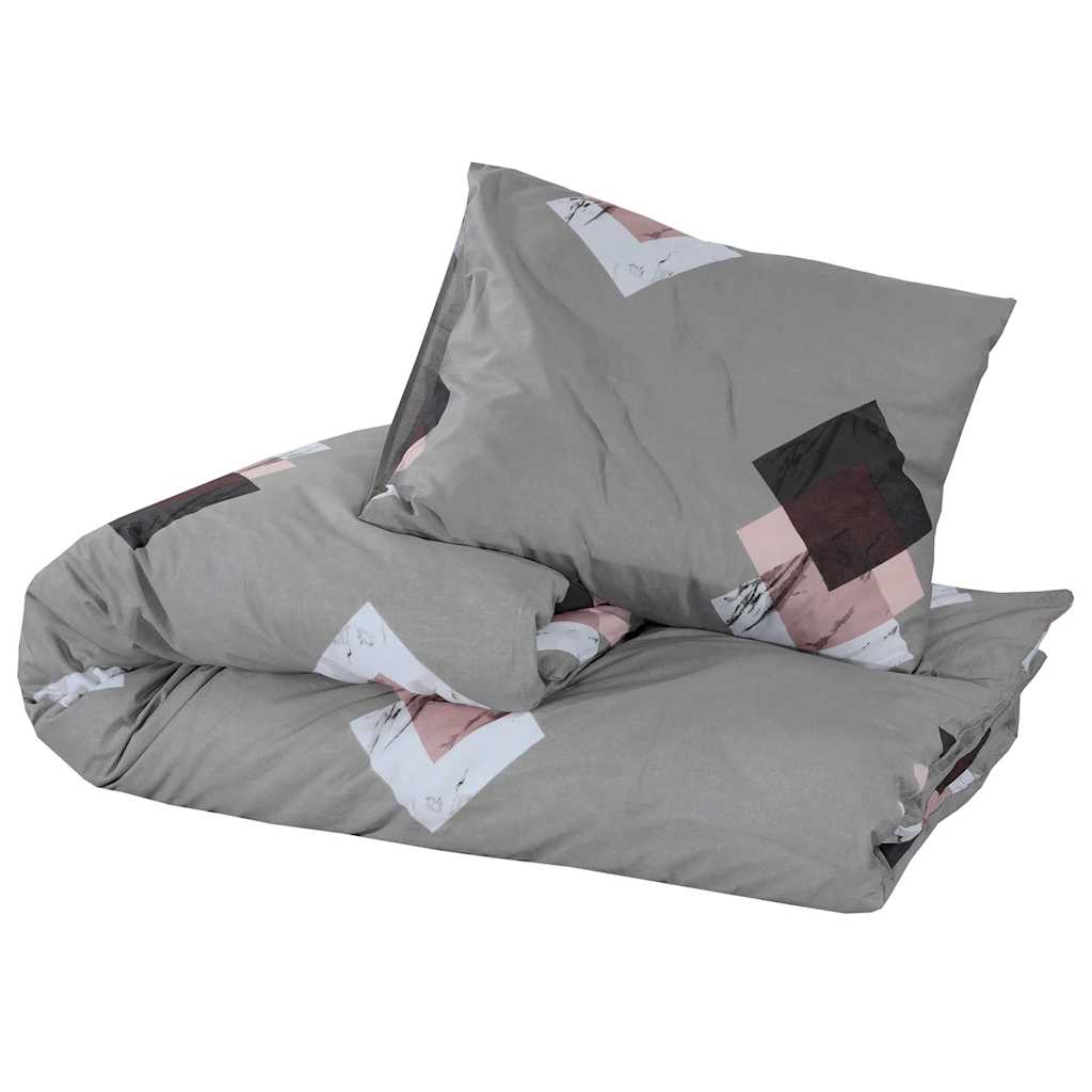 Ensemble de découverte de couette Vidaxl 140x200 cm Gray en coton