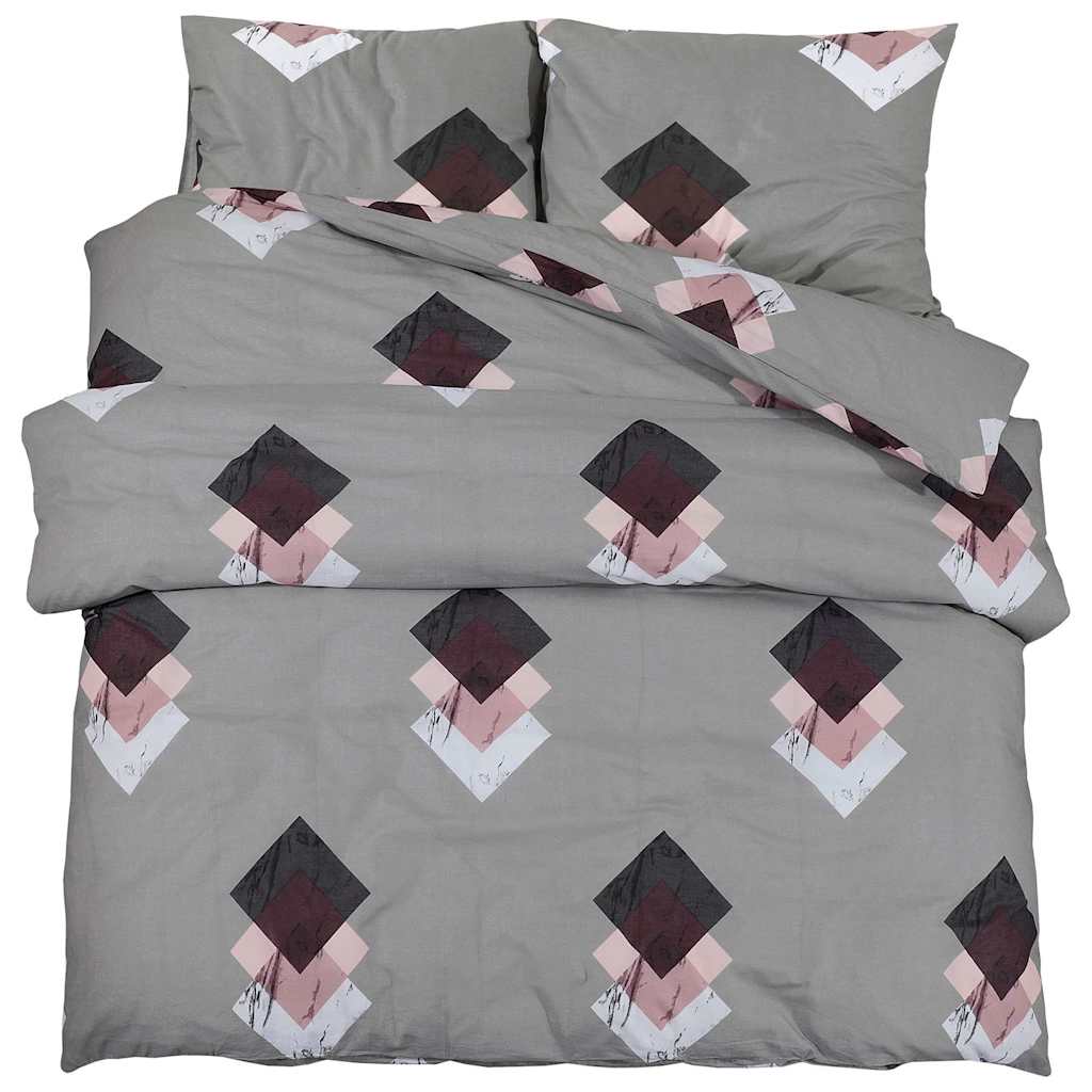 Vidaxl Duvet Crossing Set 200x200 cm Coton Grey