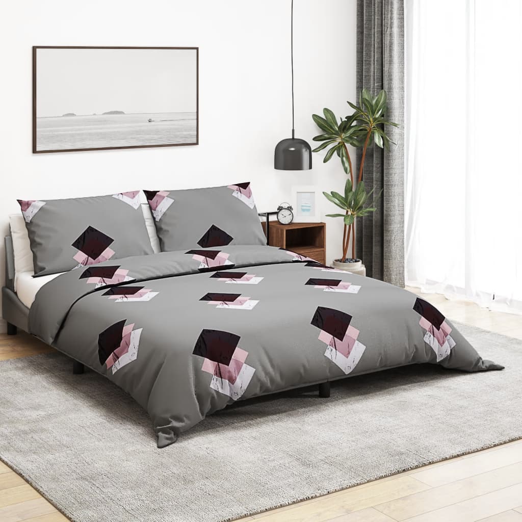 Vidaxl Duvet Superay Set 260x220 cm di cotone grigio