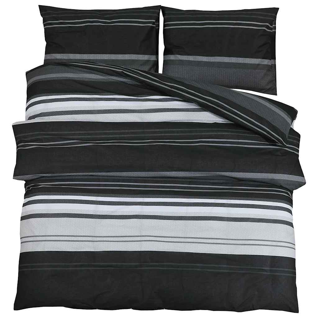 Vidaxx parure de couette 200x200 cm coton noir et blanc