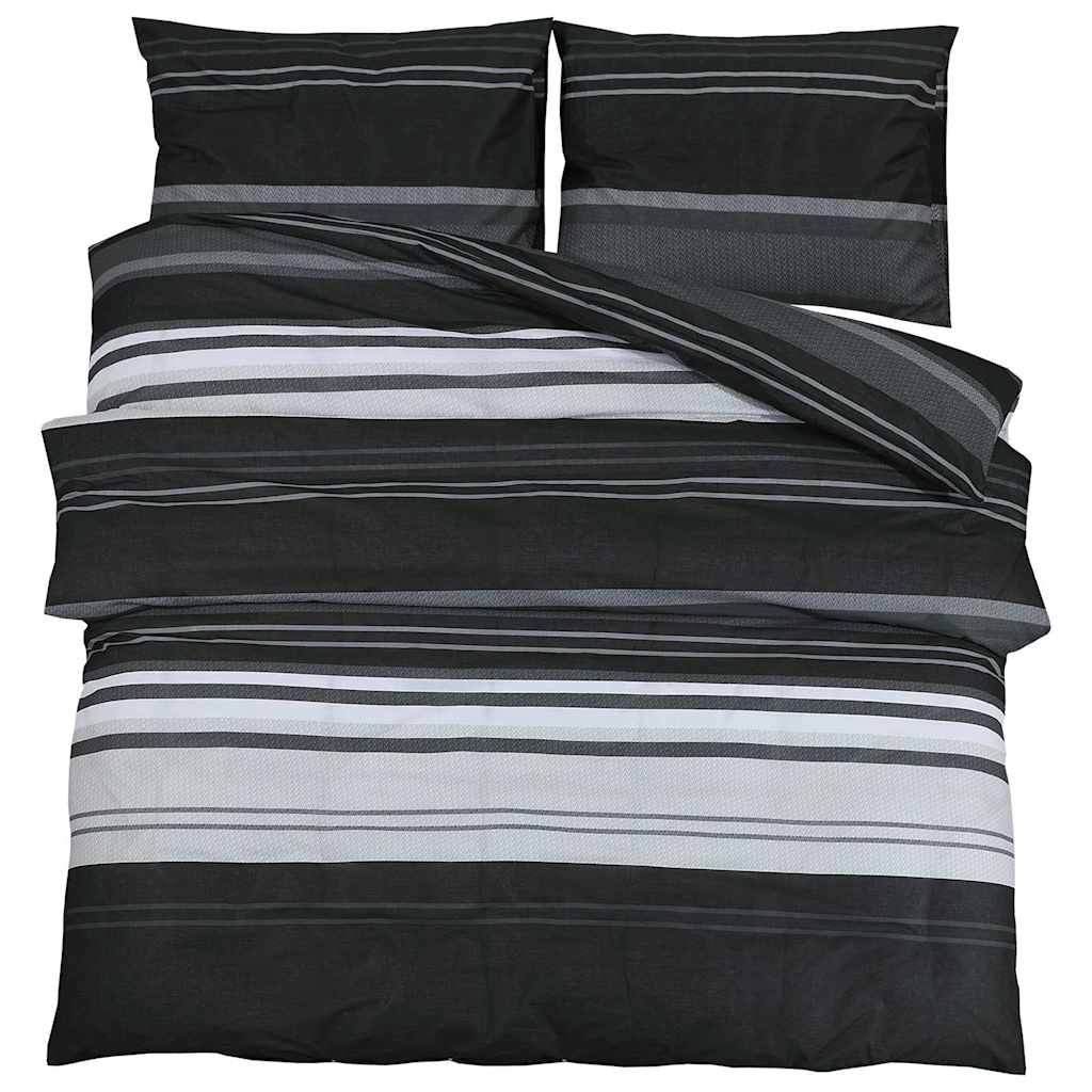 Ensemble de découverte de couette Vidaxl 240x220 cm en noir et blanc