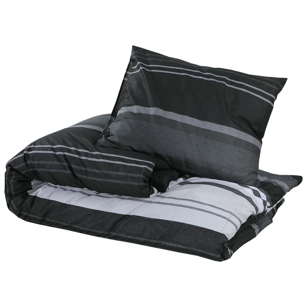 VidaXL duvet overray set 240x220 cm cotton black and white