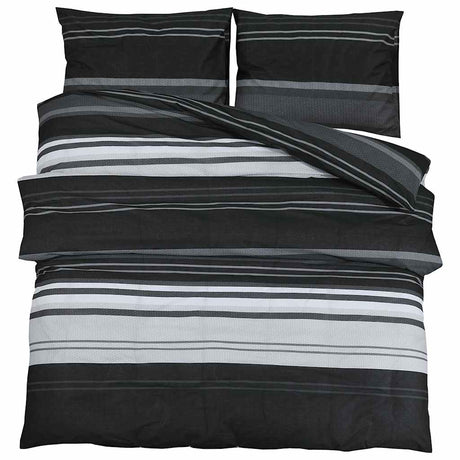 Vidaxl DUVET RONDIE SET 200X220 cm Coton noir et blanc