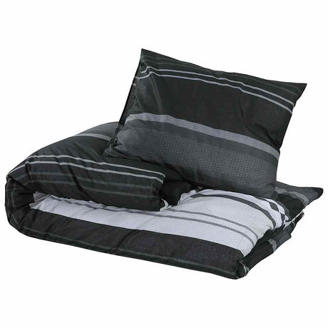Vidaxl Duvet Crossing Set 200x200 cm Coton noir et blanc