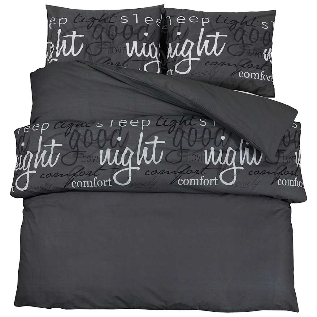 Ensemble de découverte de couette Vidaxl 240x220 cm Black