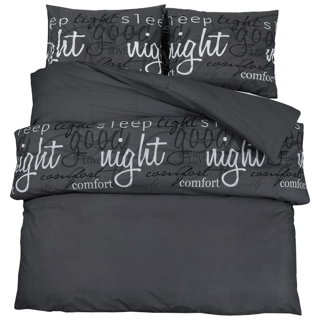 Vidaxl Duvet Crossing Set 220x240 cm bomuld sort