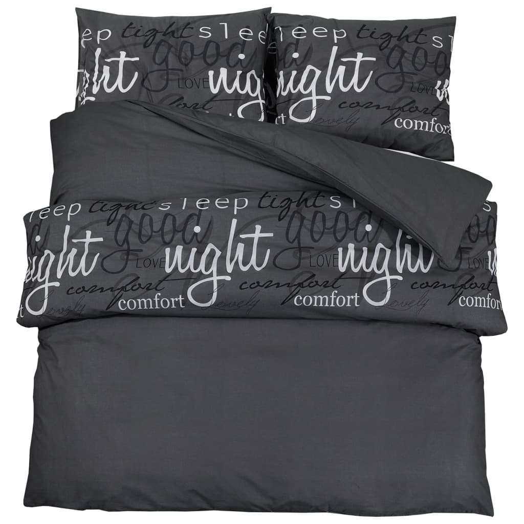 VidaXL duvet overray set 225x220 cm cotton black