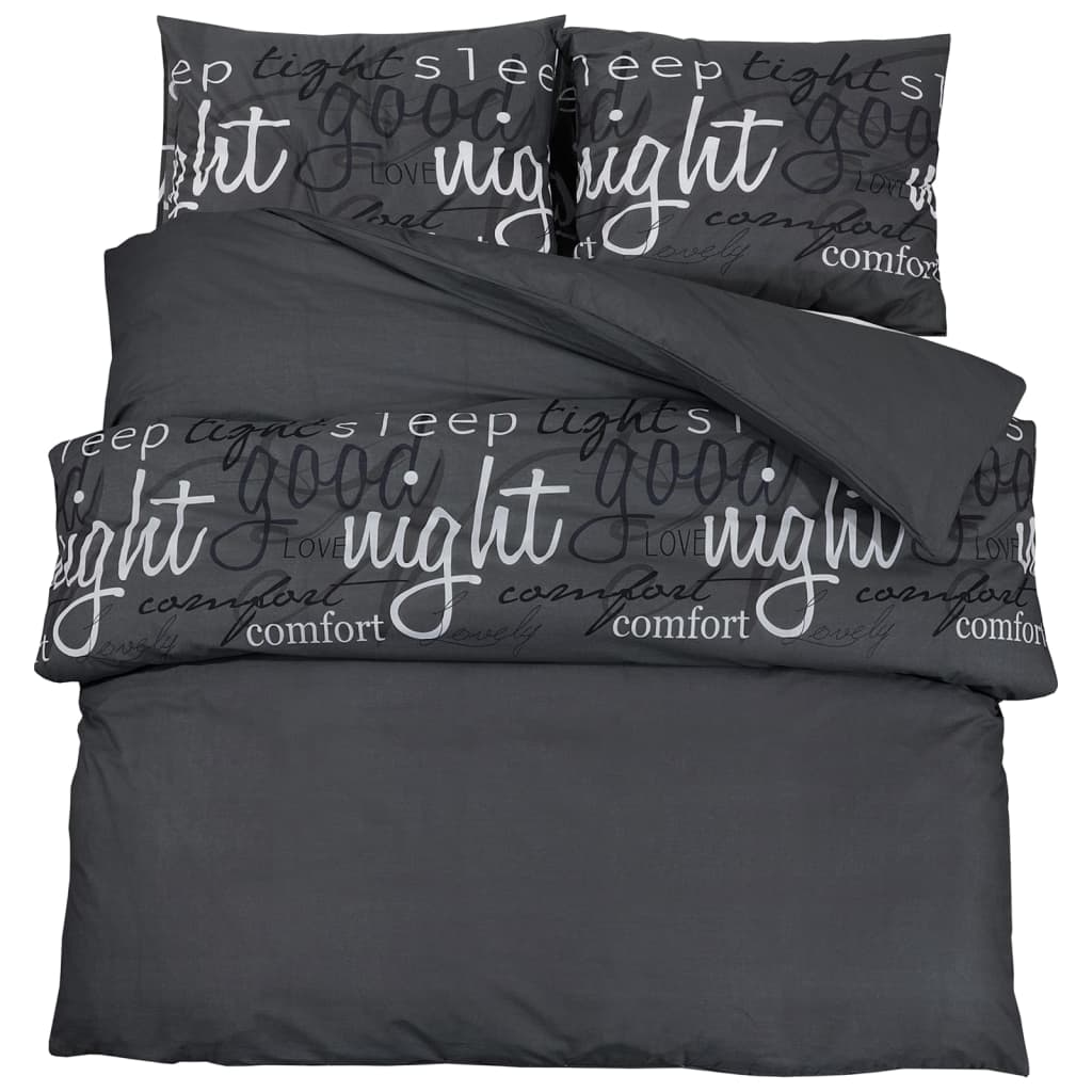 Vidaxl Duvet Overlay Set 260x220 cm di cotone nero