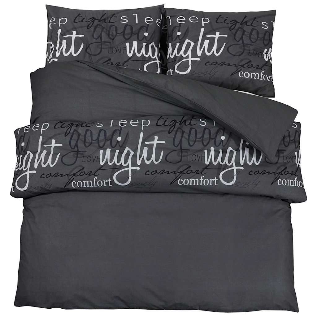 Vidaxl Duvet Richet Set 260x220 cm Coton noir