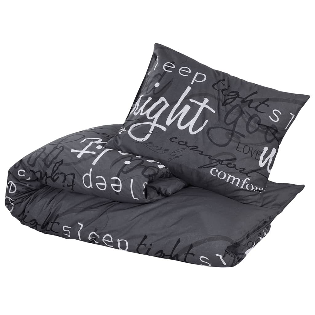 Vidaxl Duvet Overlay Set 260x220 cm di cotone nero