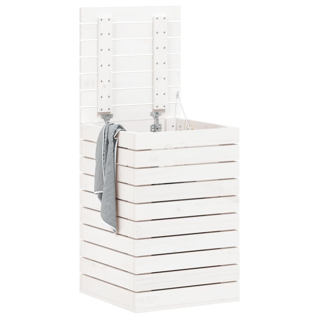 Vidaxx panier à linge 44x44x66 cm bois de pin massif blanc