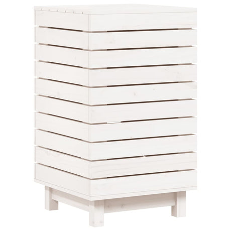Panier à laverie Vidaxl 44x44x76 cm Pine solide blanc