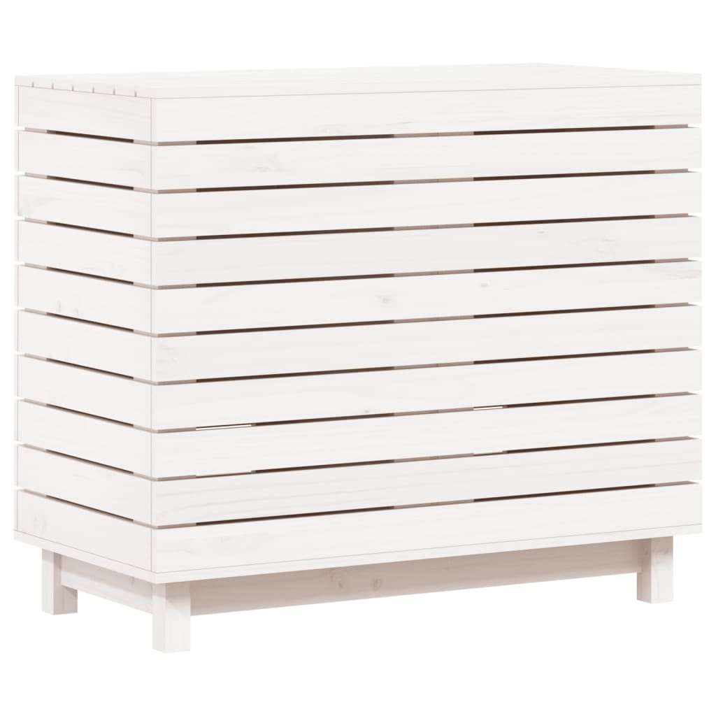 Vidaxl Laundry Basket 88.5x44x76 cm Pino solido bianco