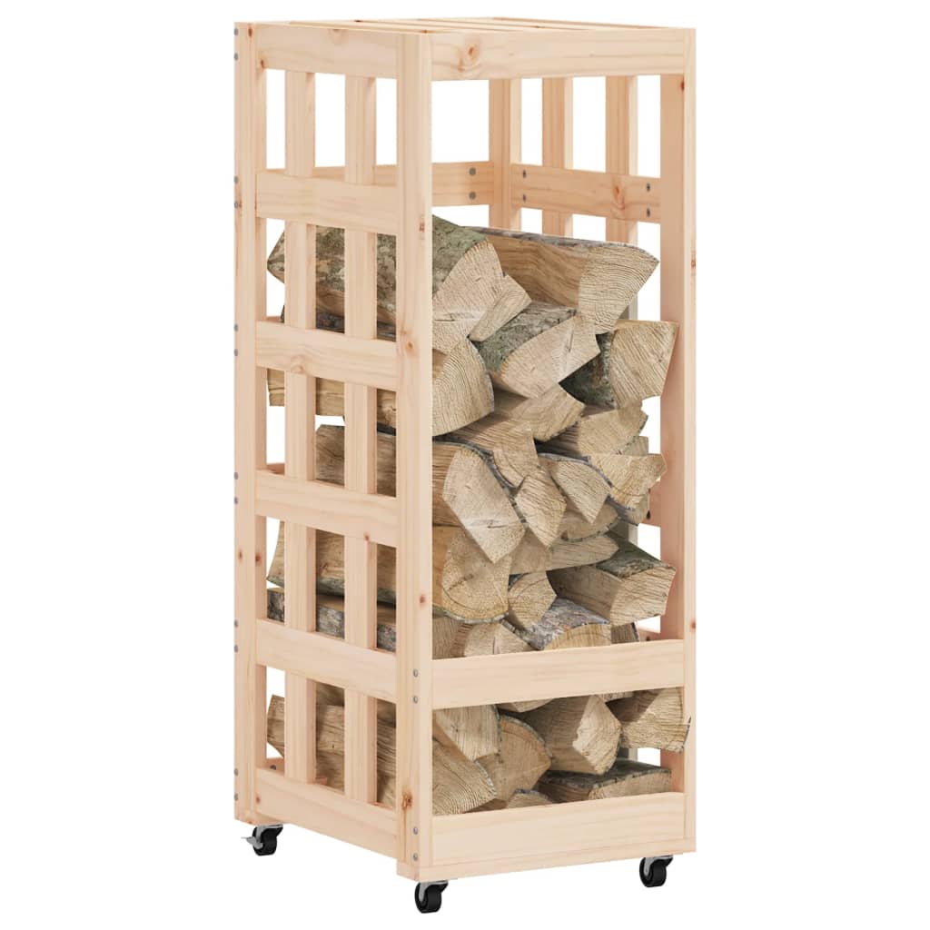 VIDAXL -Holzblockhalter mit Rädern 40x49x110 cm Festkiefer