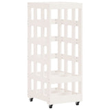 Porte-bloc de bois vidaxl avec roues 40x49x110 cm en pin massif blanc