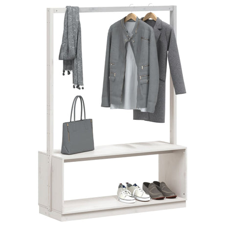 Armoire à chaussures de vêtements vidaxl 113x40x157,5 cm en pin massif blanc
