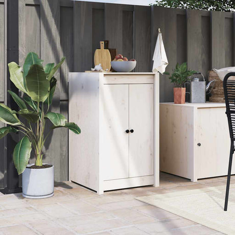 Portes d'armoire Vidaxl pour cuisine extérieure 50x9x82 cm pin avec blanc